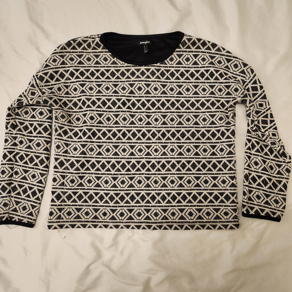 Black and White Patterned Sweater